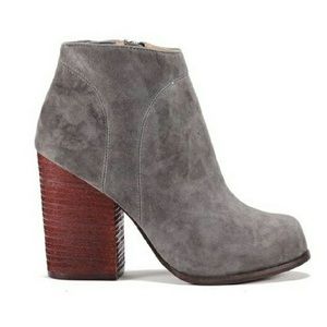 Jeffrey Campbell Grey Suede High Ankle Booties